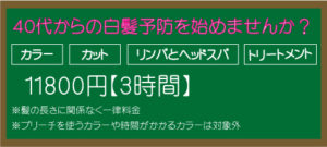 奈良県奈良市|リンパマッサージ、白髪添染め、40代からの白髪予防